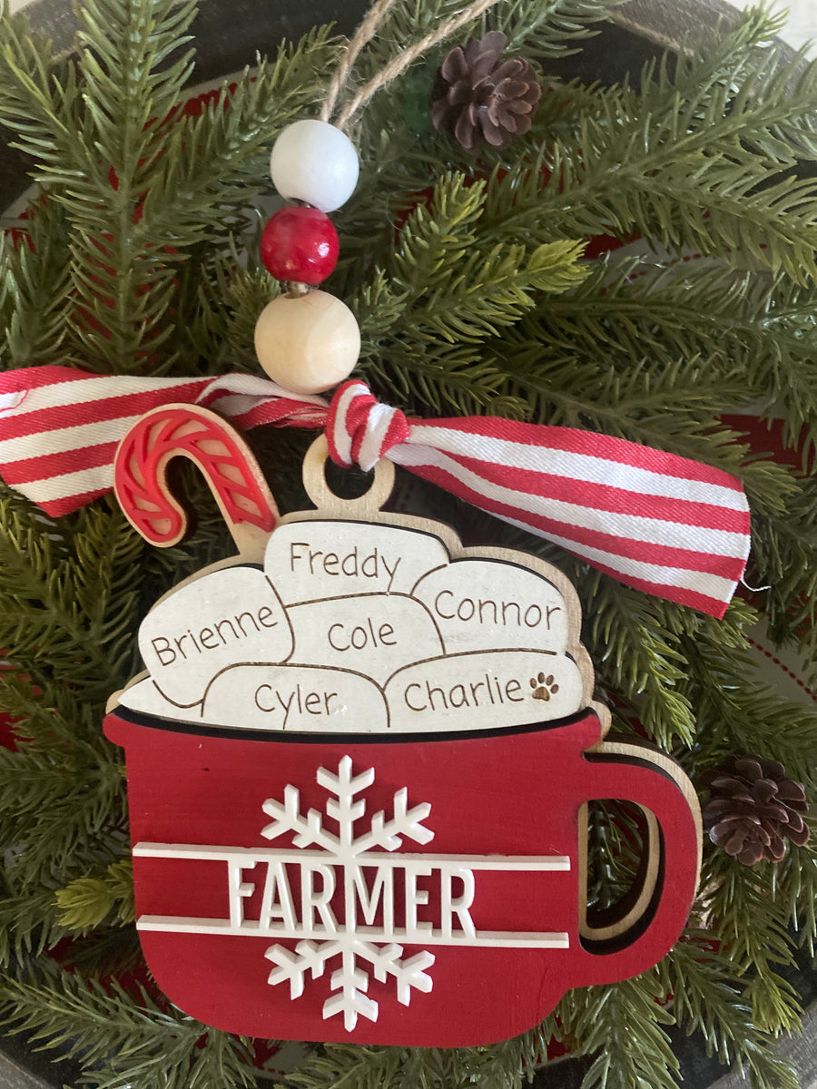 Hot Chocolate Cocoa Stand Personalized Christmas Ornament — Ornaments 365