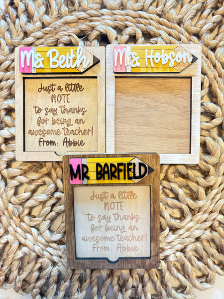 Teacher Sticky Note Holder