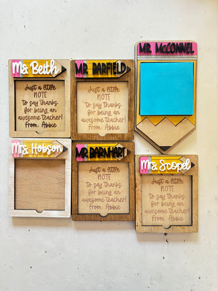 Teacher Sticky Note Holder