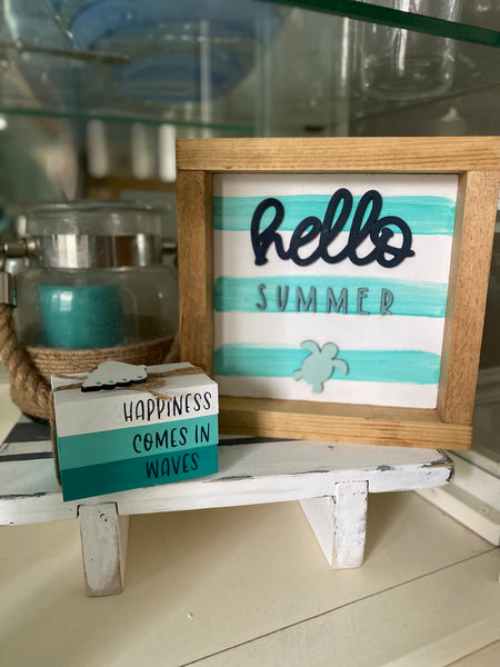 Hello Summer sea turtle sign
