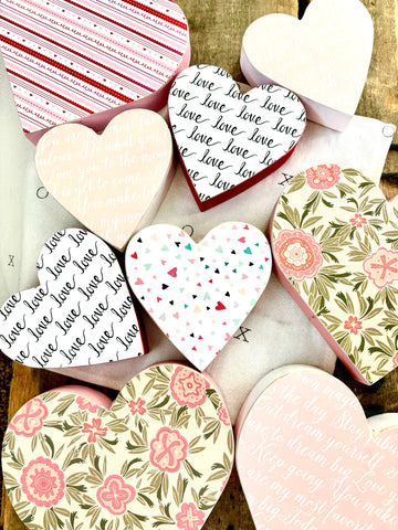 Wood Patterned Hearts