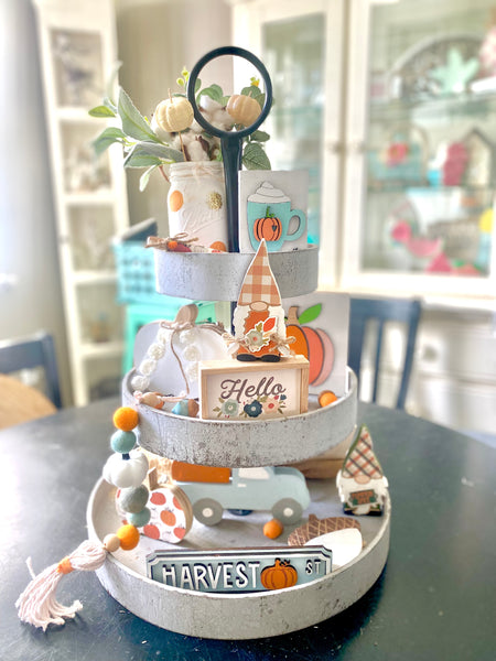 Fall harvest tiered tray