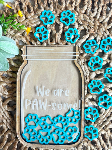 Paw prints Reward jar