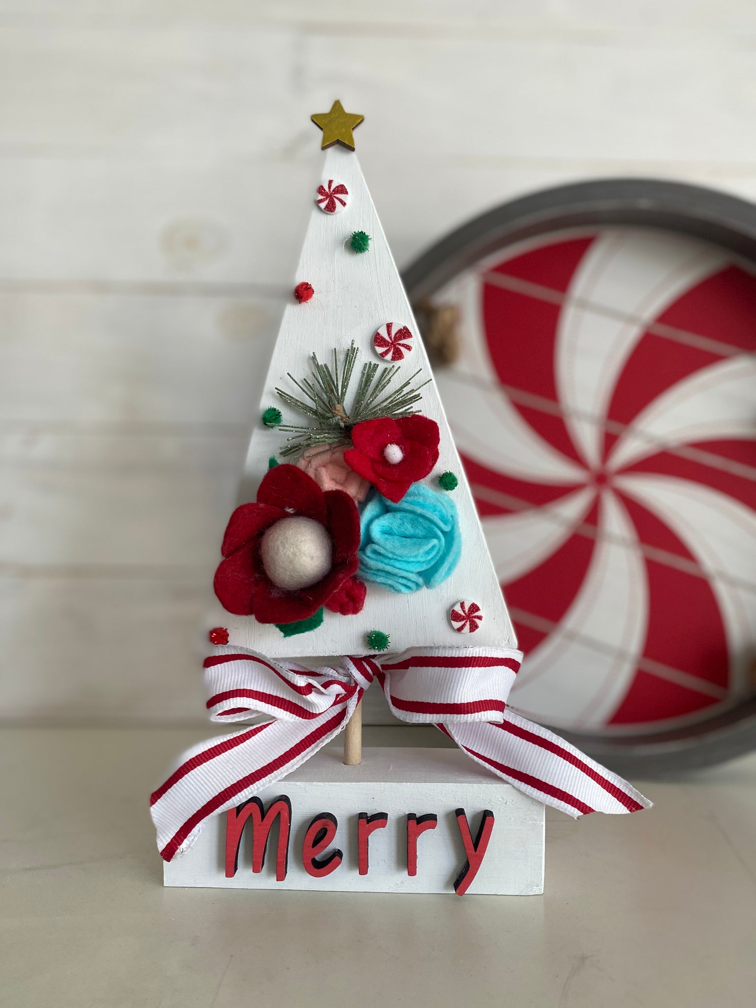 Wood felt Christmas trees