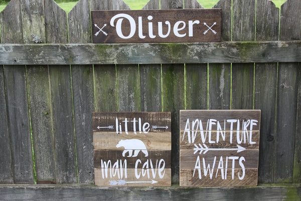 Little man cave sign, teepee sign, little man cave playroom sign, little man cave painted wood sign, Little boys room, boys bedroom sign