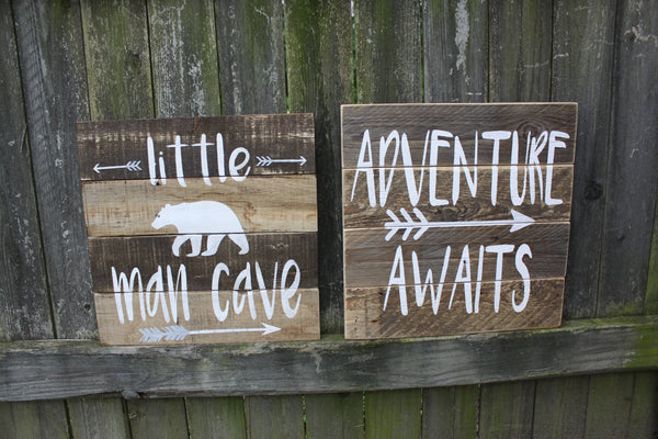 Little man cave sign, teepee sign, little man cave playroom sign, little man cave painted wood sign, Little boys room, boys bedroom sign