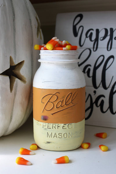 Candy Corn Mason Jar, Home Decor, Fall Decor, Trick or Treat, Halloween Party, Fall, Candy, Autumn Gift,