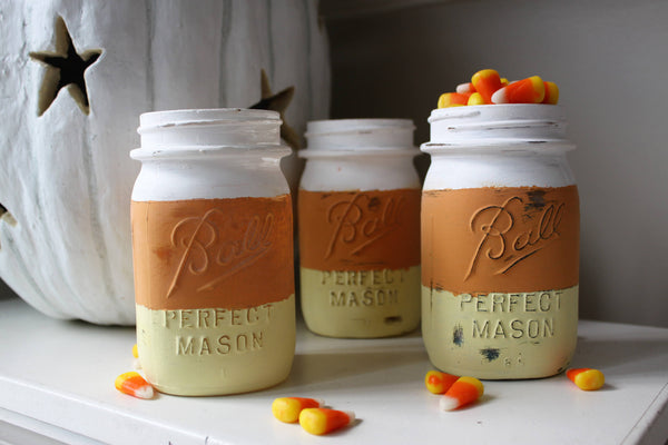 Candy Corn Mason Jar, Home Decor, Fall Decor, Trick or Treat, Halloween Party, Fall, Candy, Autumn Gift,