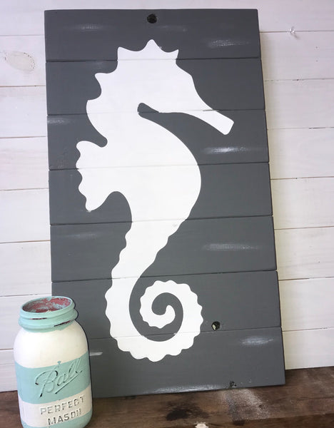 Beach house decor, beachy decor, coastal decor, seahorse decor, seahorse sign, surf decor, rustic seahorse sign, ocean decor, nautical sign,