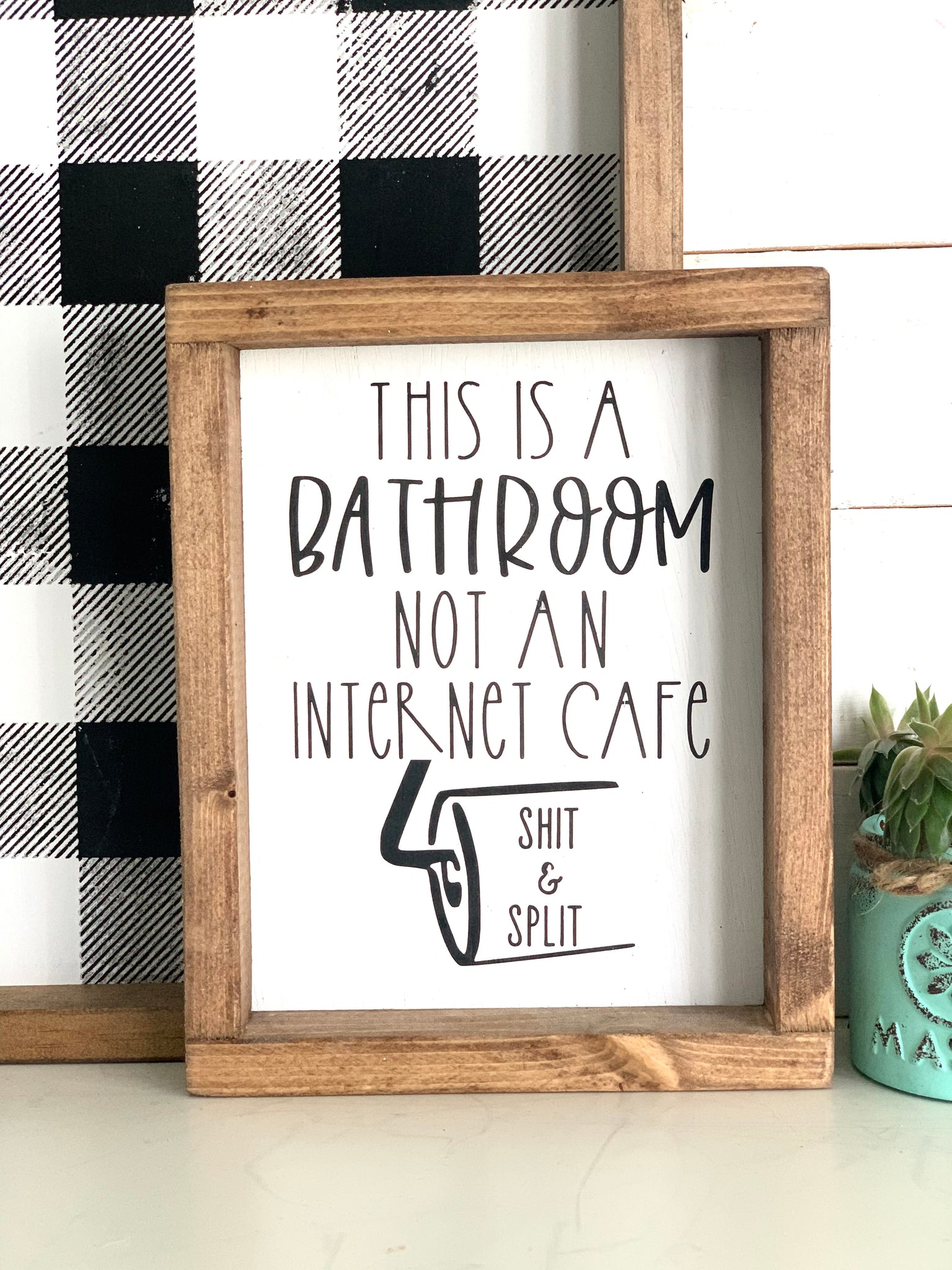 Internet cafe Bathroom Sign
