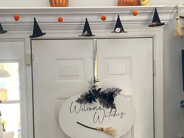 Welcome Witches hanging sign