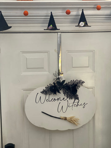 Welcome Witches hanging sign