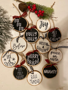 Christmas wood slice ornaments