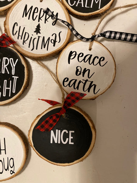 Christmas wood slice ornaments