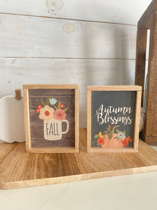 Mini Fall signs framed