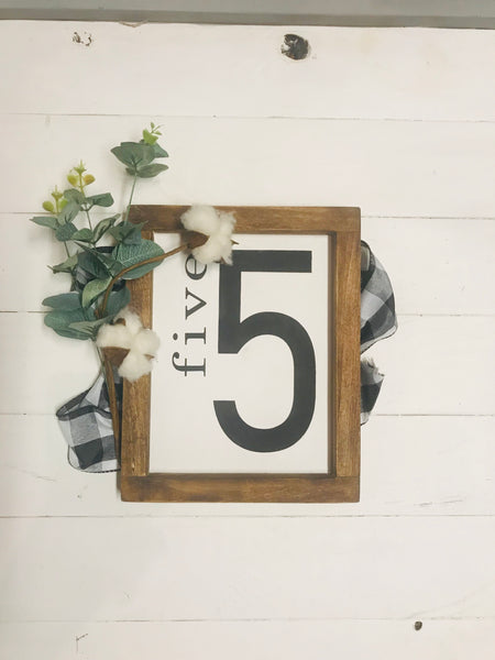 Family Number Sign 8x10